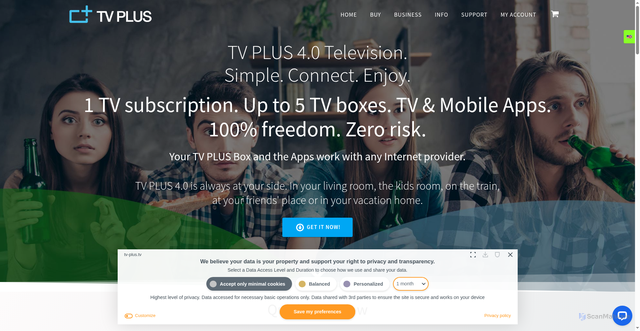 Security scan screenshot of https://tv-plus.tv/en/