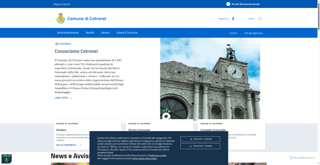 Security scan screenshot of https://www.comune.cotronei.kr.it