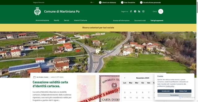 Security scan screenshot of https://www.comune.martinianapo.cn.it/