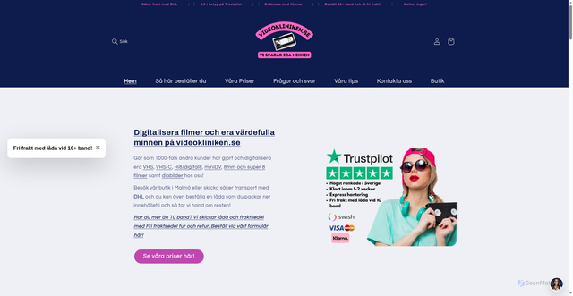 Security scan screenshot of https://videokliniken.nu