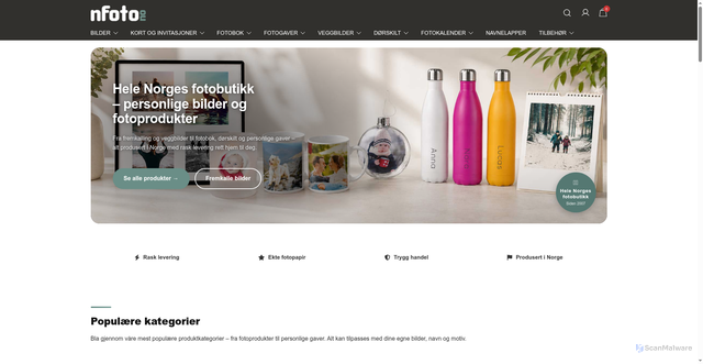 Security scan screenshot of https://nfoto.no/?utm_source=nfoto.no&utm_campaign=028cc45648-EMAIL_CAMPAIGN_2026_04_06_01_31_COPY_01&utm_medium=email&utm_term=0_-edac42241a-4832893&mc_cid=028cc45648&mc_eid=UNIQID