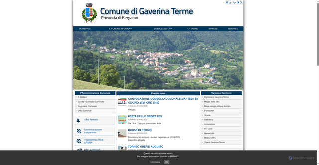 Security scan screenshot of https://www.comune.gaverina-terme.bg.it