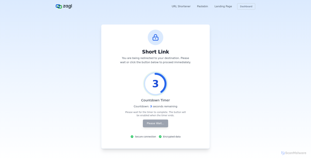 Security scan screenshot of https://za.gl/test123