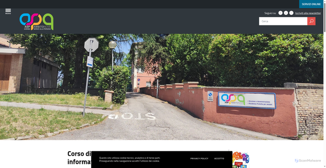 Security scan screenshot of https://www.aspambitonove.it/