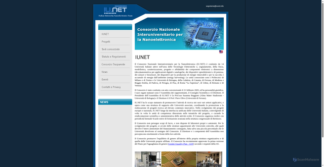 Security scan screenshot of https://www.iunet.info