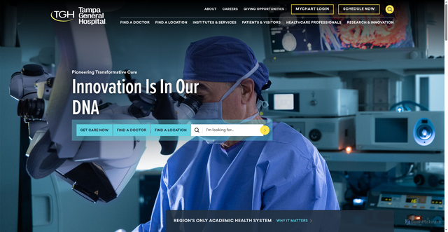 Security scan screenshot of https://www.tgh.org