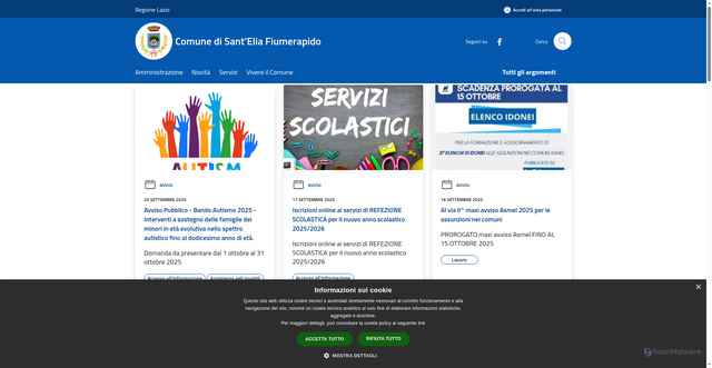 Security scan screenshot of https://www.comune.santeliafiumerapido.fr.it/it