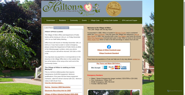 Security scan screenshot of https://hiltonny.gov/