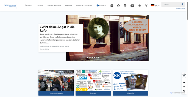 Security scan screenshot of https://www.kulturforum.info/de/