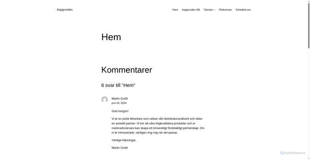 Security scan screenshot of https://aspgrunden.se