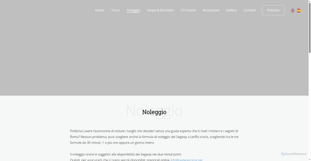Security scan screenshot of https://segwayroma-mdynzx3.pages.dev/it/rent.html