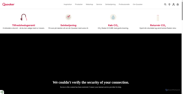 Security scan screenshot of https://quooker.se