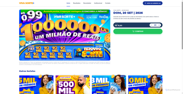 Security scan screenshot of https://viva-sorte-oficial-promo.vercel.app/