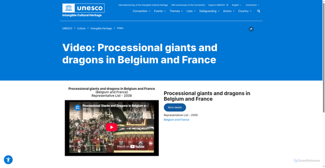Security scan screenshot of https://ich.unesco.org/en/video/41682