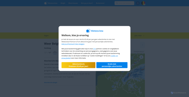 Security scan screenshot of https://meteovista.be
