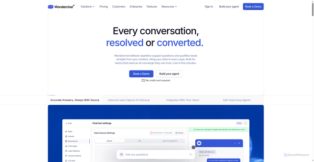 Security scan screenshot of https://wonderchat.io