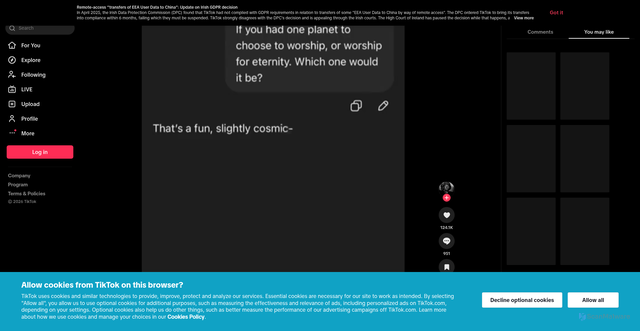 Security scan screenshot of https://vt.tiktok.com/ZS9c687pa/