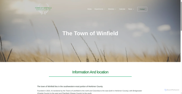 Security scan screenshot of https://townofwinfieldny.gov/