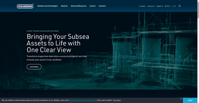 Security scan screenshot of https://oceaneering.com