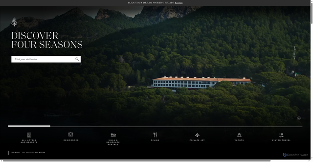 Security scan screenshot of https://www.fourseasons.com