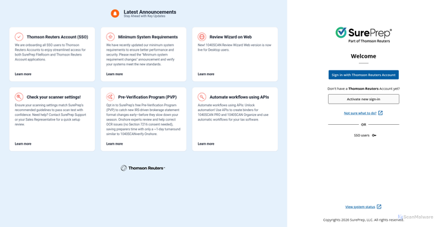 Security scan screenshot of https://production.sureprep.com