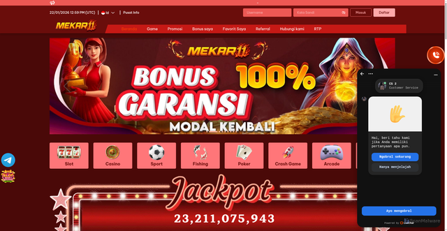 Security scan screenshot of http://mekar11resmi-com.pages.dev/