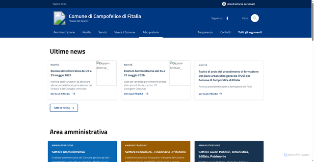 Security scan screenshot of https://www.comune.campofelicedifitalia.pa.it
