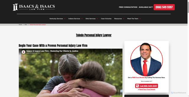 Security scan screenshot of https://wewin.com/ohio/toledo-personal-injury-lawyer/