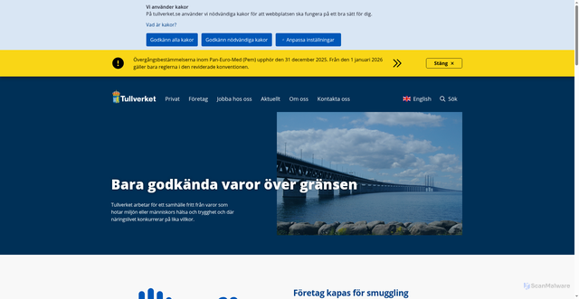 Security scan screenshot of https://www.tullverket.se