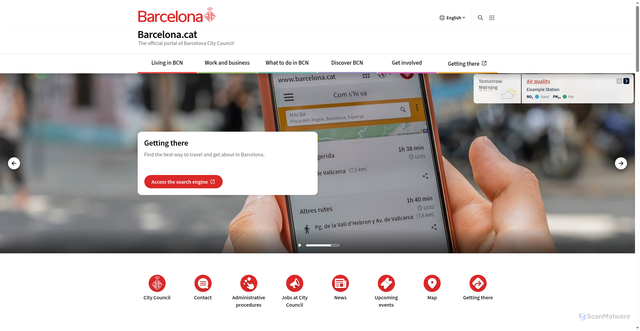 Security scan screenshot of https://www.barcelona.cat/en
