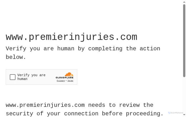 Security scan screenshot of https://www.premierinjuries.com/injury-table.php
