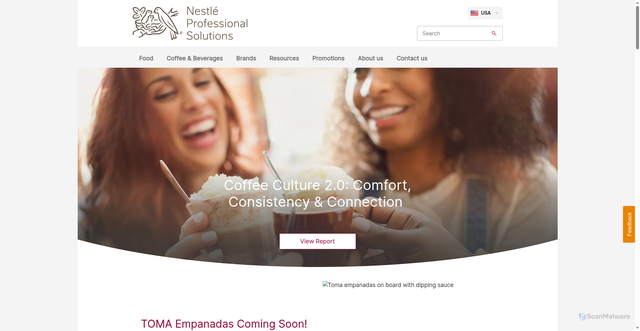 Security scan screenshot of https://www.nestleprofessional.us/