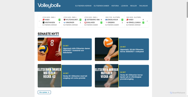 Security scan screenshot of https://volleybollplus.se
