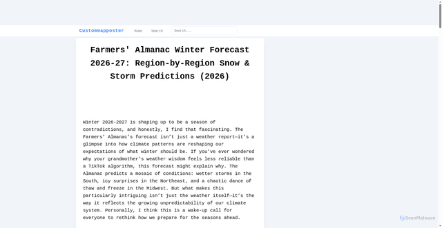 Security scan screenshot of https://chevaldecouverte.com/article/farmers-almanac-winter-forecast-2026-27-region-by-region-snow-storm-predictions