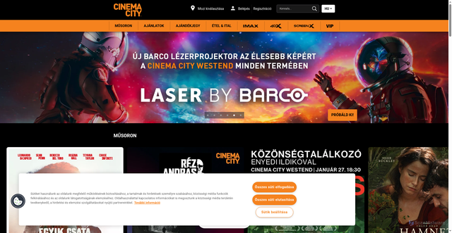 Security scan screenshot of https://cinemacity.hu