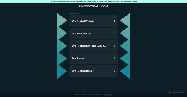Security scan screenshot of https://www.uncfootball.com/