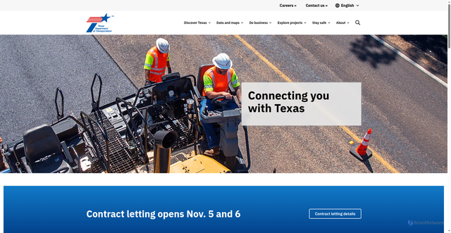 Security scan screenshot of https://www.txdot.gov/