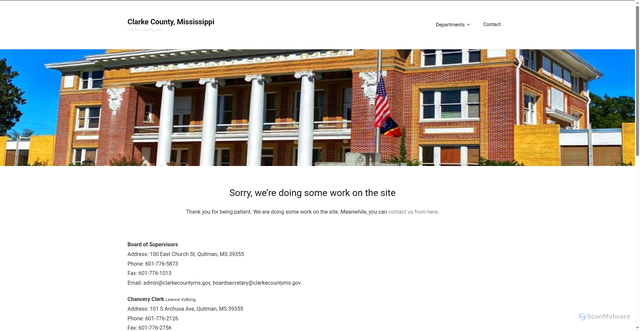 Security scan screenshot of https://clarkecountyms.gov/