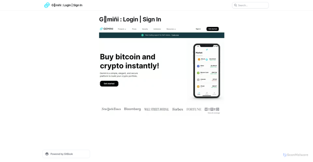 Security scan screenshot of https://geminii-logen.gitbook.io/