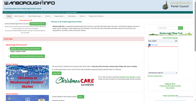 Security scan screenshot of https://www.wanborough.info/