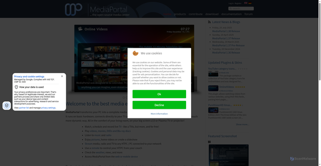 Security scan screenshot of https://www.team-mediaportal.com