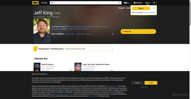 Security scan screenshot of https://anamorphicsound.com/