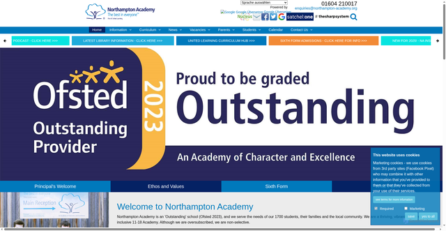 Security scan screenshot of https://www.northampton-academy.org/