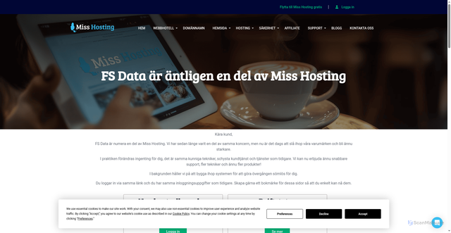 Security scan screenshot of https://fsdata.se/