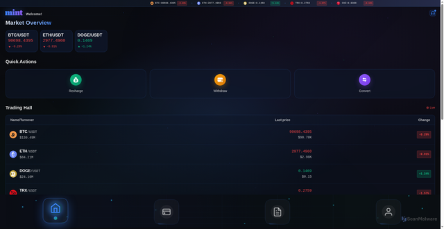 Security scan screenshot of https://mint-3pa.pages.dev/