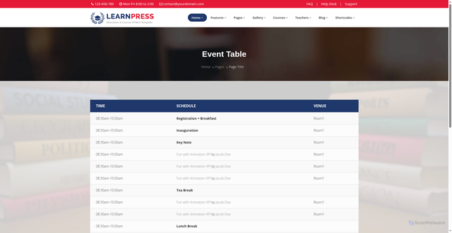 Security scan screenshot of https://quiet-olive-9aasjbjjin-j6ff15dafs.edgeone.app/events-table.html