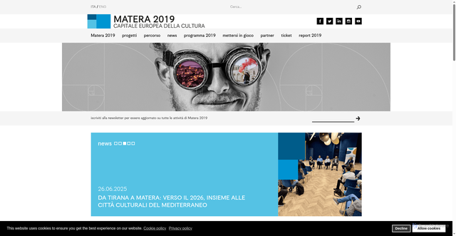 Security scan screenshot of https://www.matera-basilicata2019.it/it/