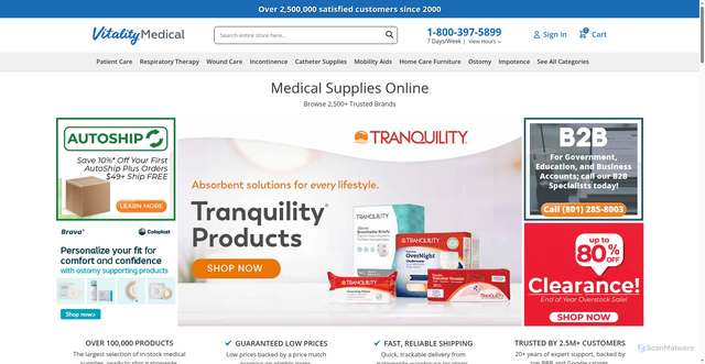 Security scan screenshot of https://vitalitymedical.com