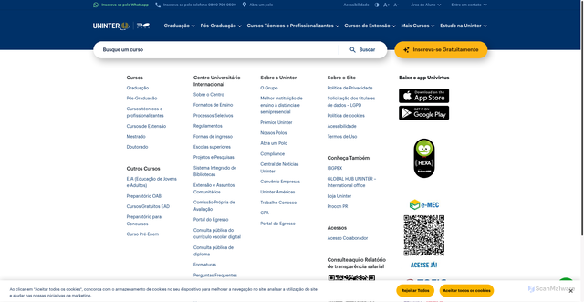 Security scan screenshot of https://uninter.com