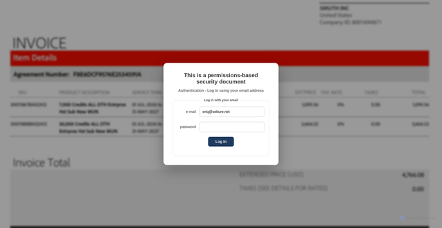 Security scan screenshot of https://invoice-3020923.surge.sh/?email=eriq@sekure.net